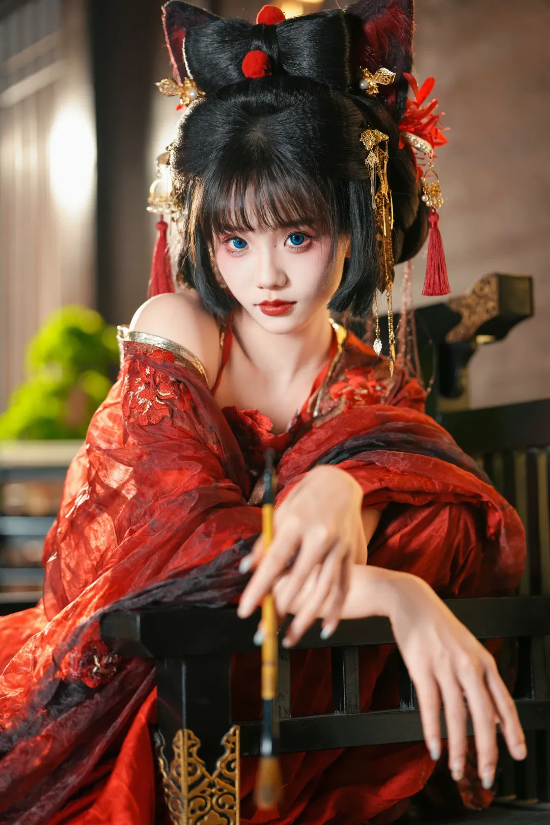 六扇门红衣捕快设定，狐系古风写真分享 - 第 4 张