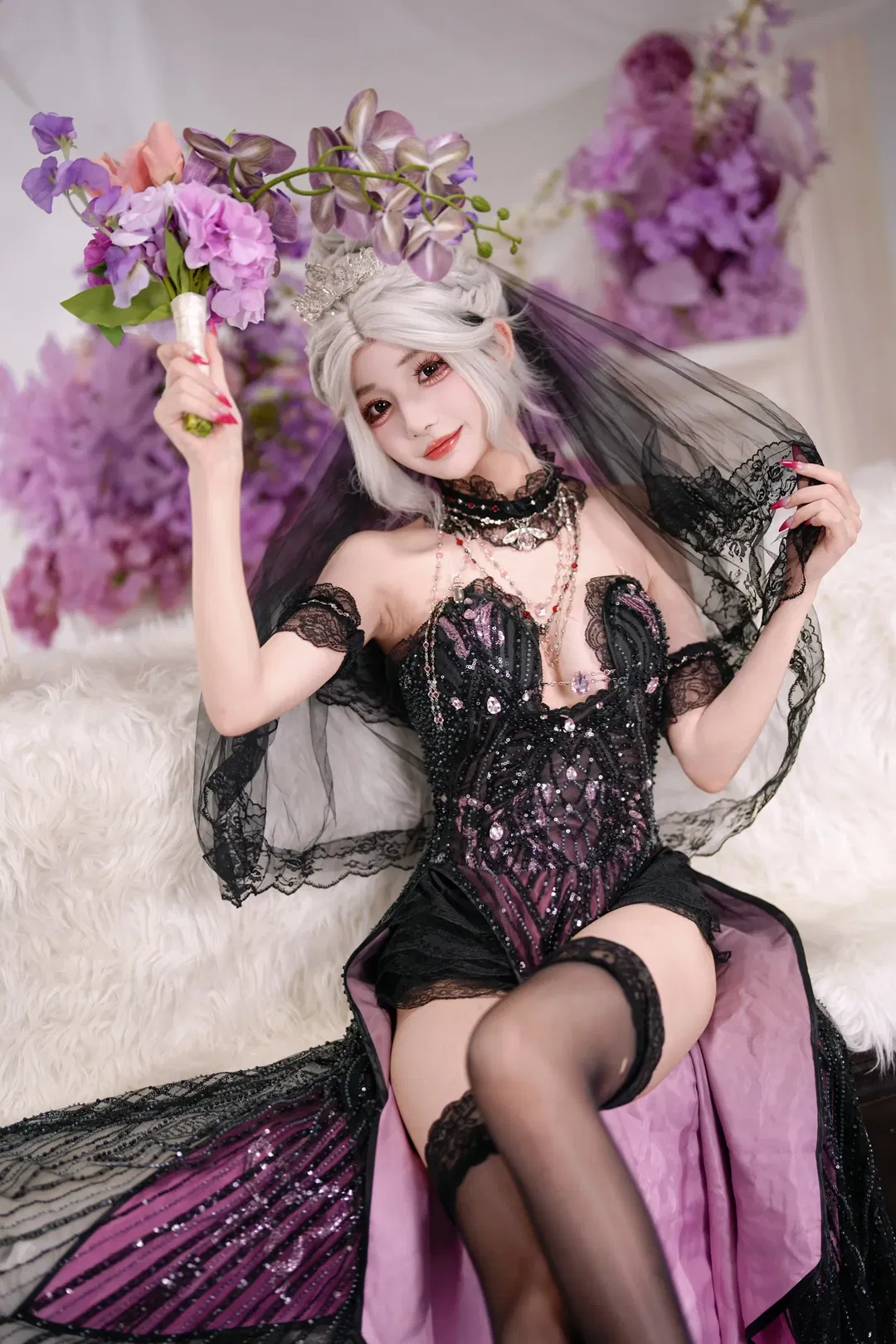 【季莹莹cos】永劫无间御姐黑丝高跟暗夜风 - 第 9 张