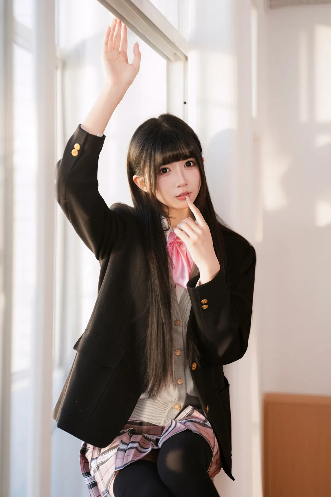 光影里的教室日常，这套JK制服真的好拍 - 第 6 张