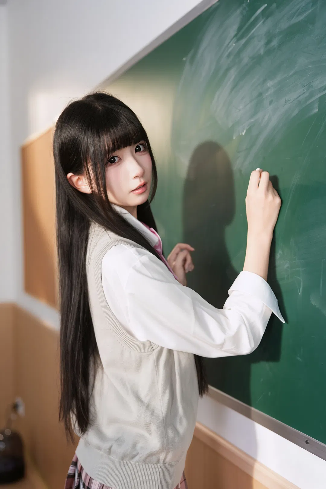 光影里的教室日常，这套JK制服真的好拍 - 第 7 张