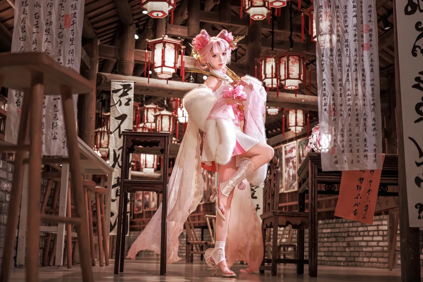 【嫦娥cos】王者荣耀拒霜思，秋夜明灯照归梦 - 第 6 张
