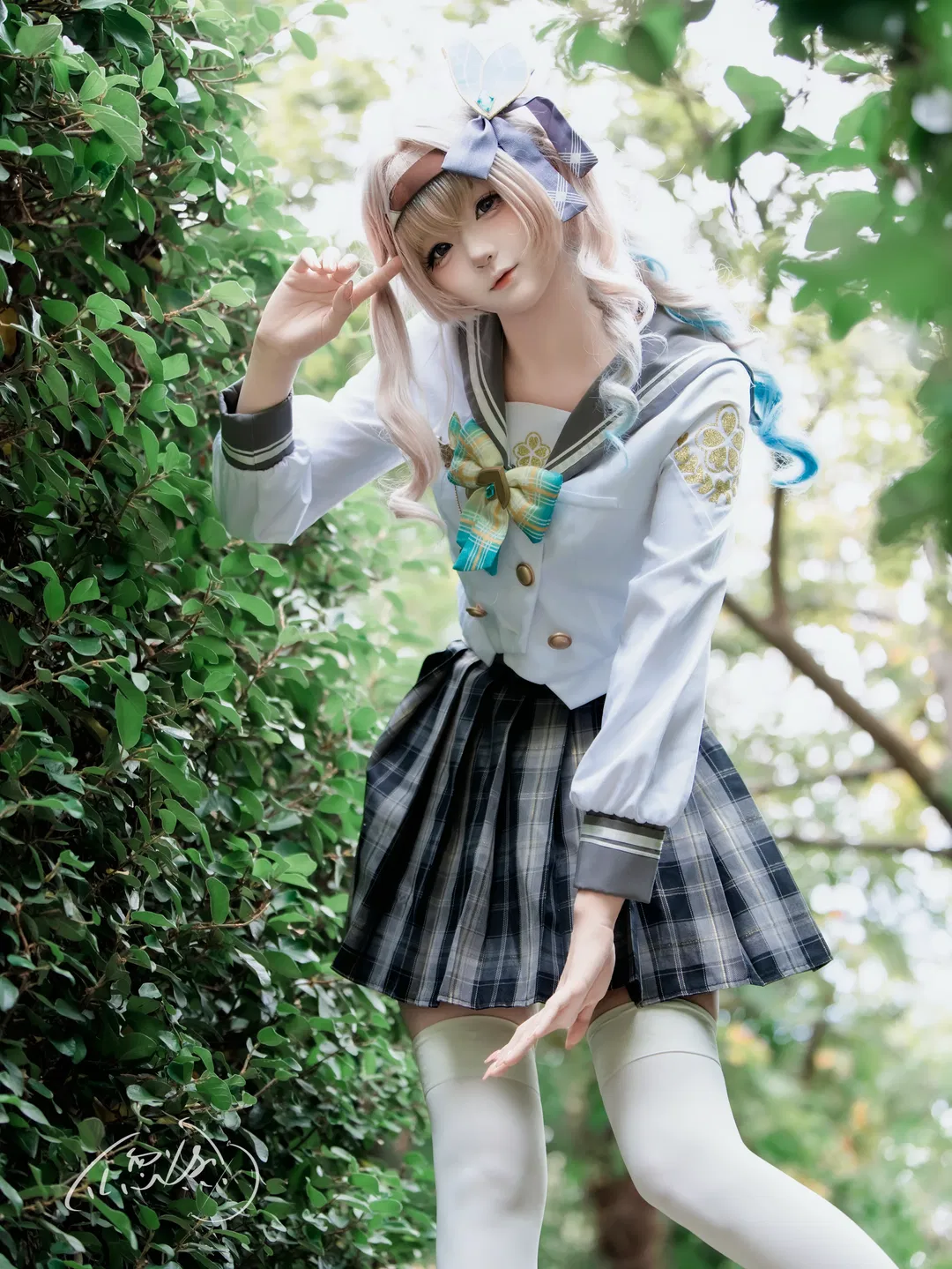 【流萤cos】崩坏星穹铁道里的JK穿搭，阳光明媚的下午出外景 - 第 4 张
