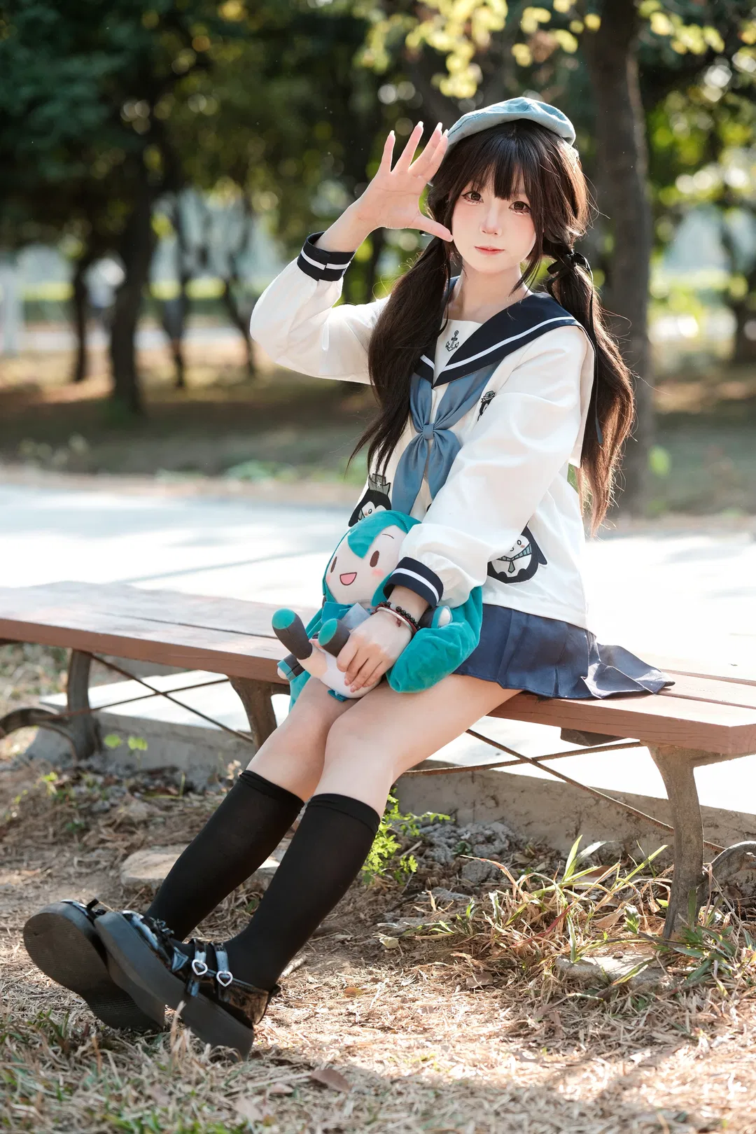 双马尾水手服少女的广州晴天外景拍摄记录 - 第 3 张