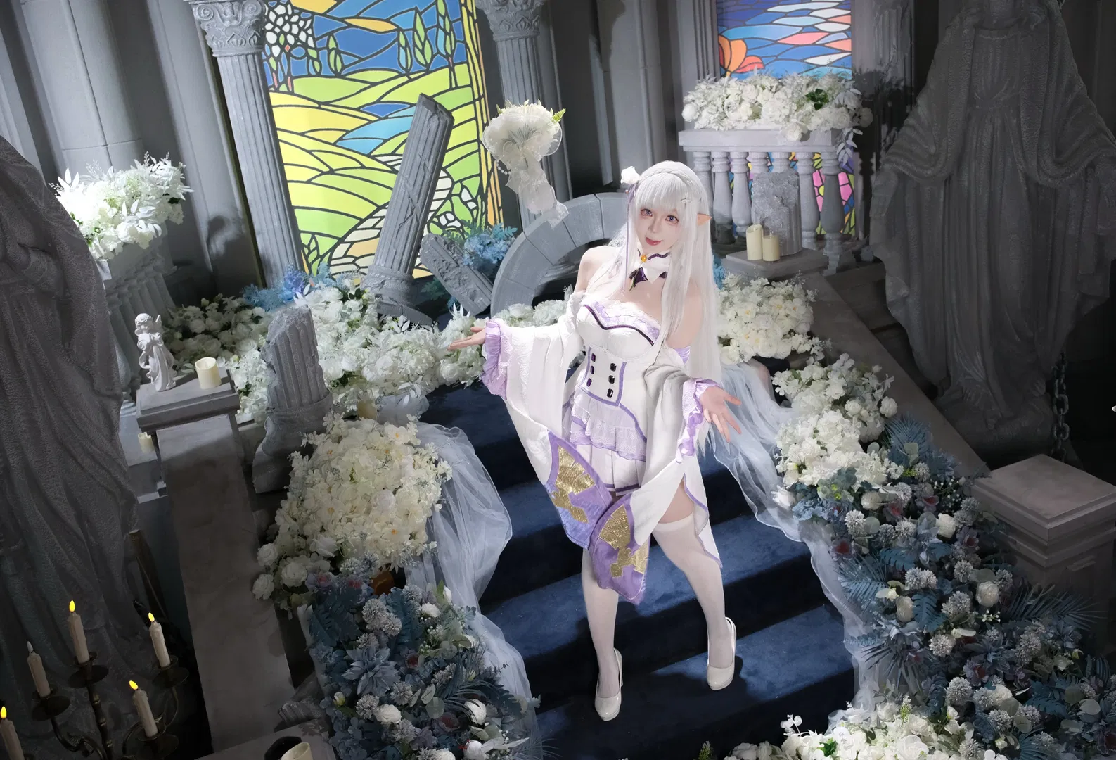 【爱蜜莉雅cos】从零开始的异世界生活，教堂彩绘下的银发精灵 - 第 2 张