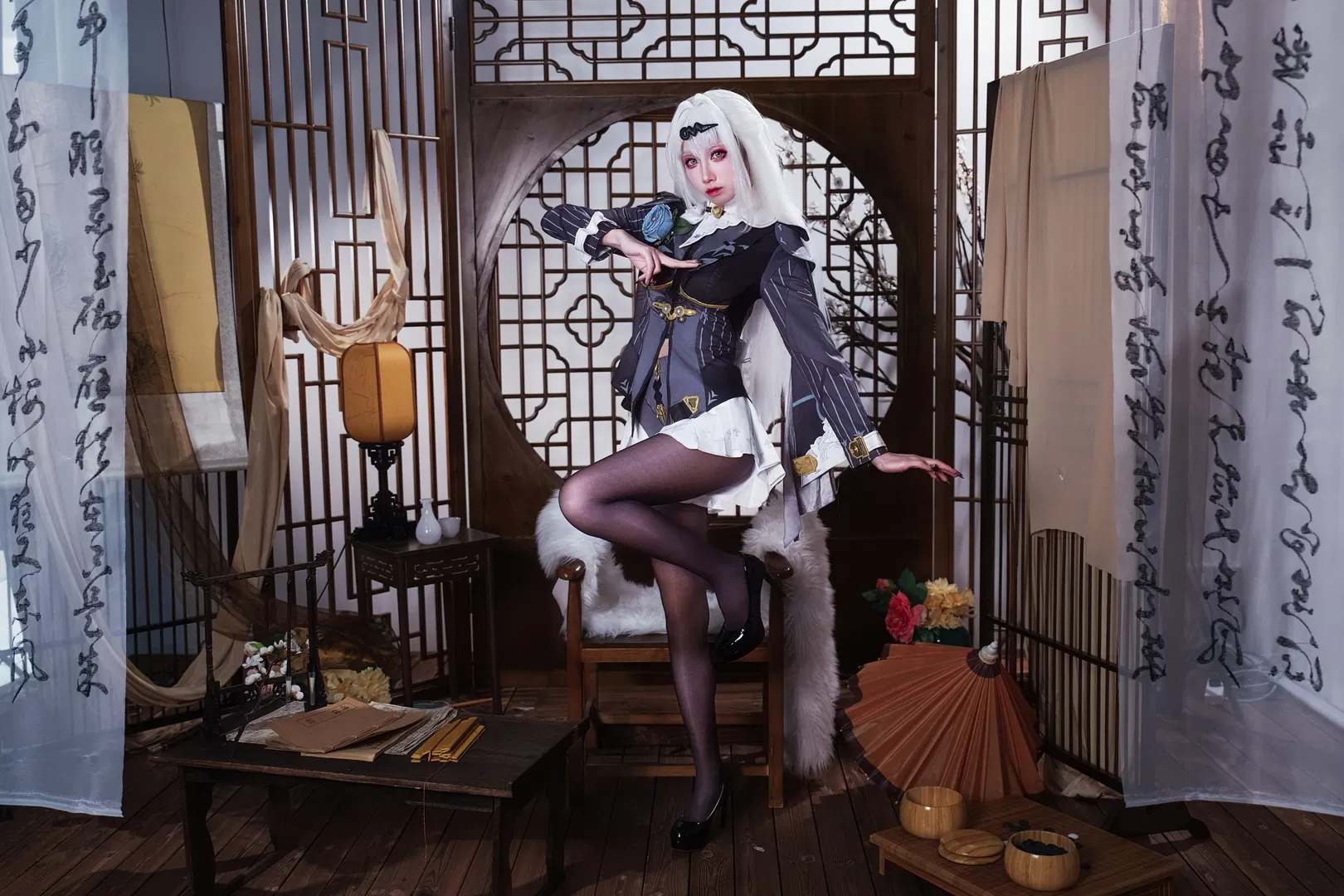 【仪玄cos】绝区零仪玄师傅正片，中式复古与黑丝搭配 - 第 2 张