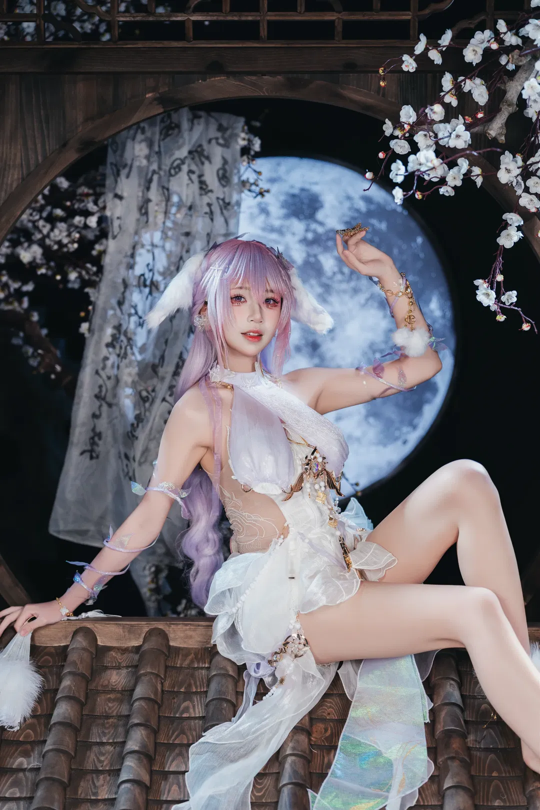 【玉玲瓏cos】永劫無間月下之約，白梅青瓦間的狐影 - 第 4 張