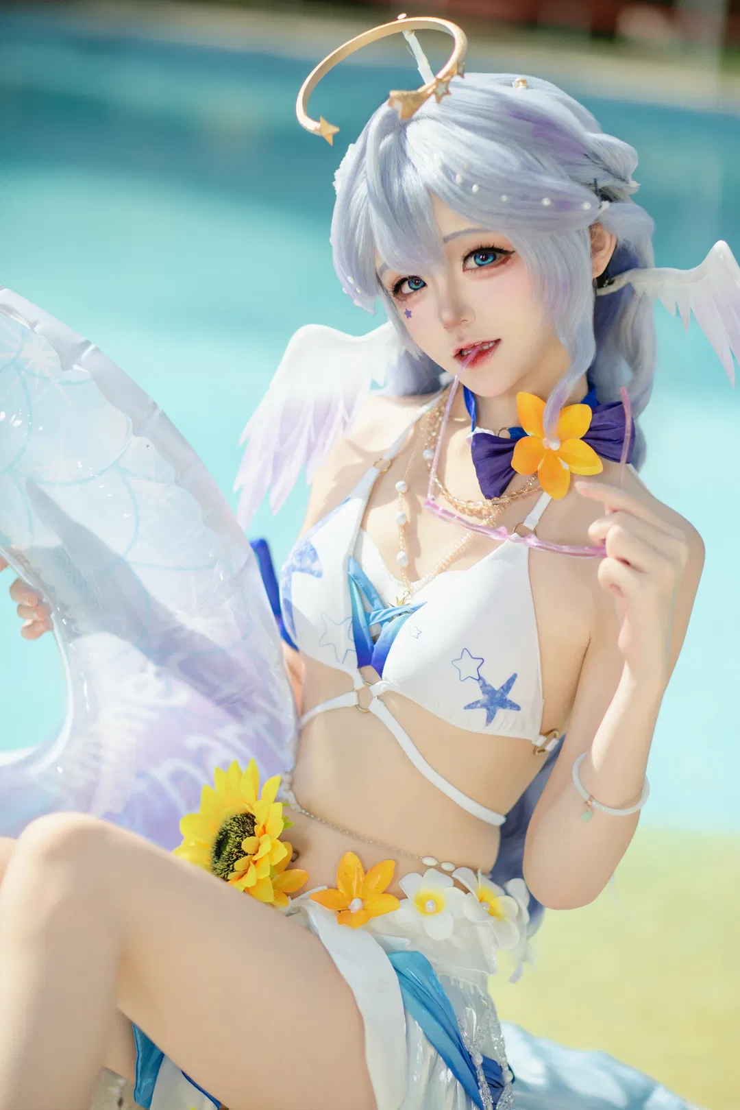 【知更鸟cos】晴空因你而闪耀，崩坏星穹铁道泳池拍摄记录 - 第 3 张