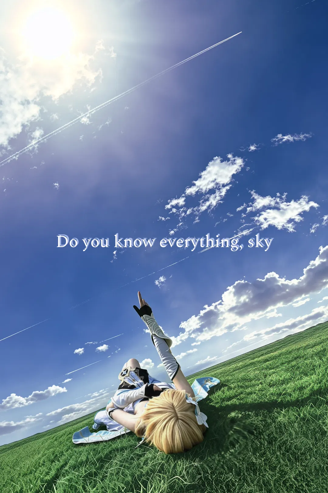 【荧cos】原神草地仰拍，指向天空的那一刻 - 第 1 张