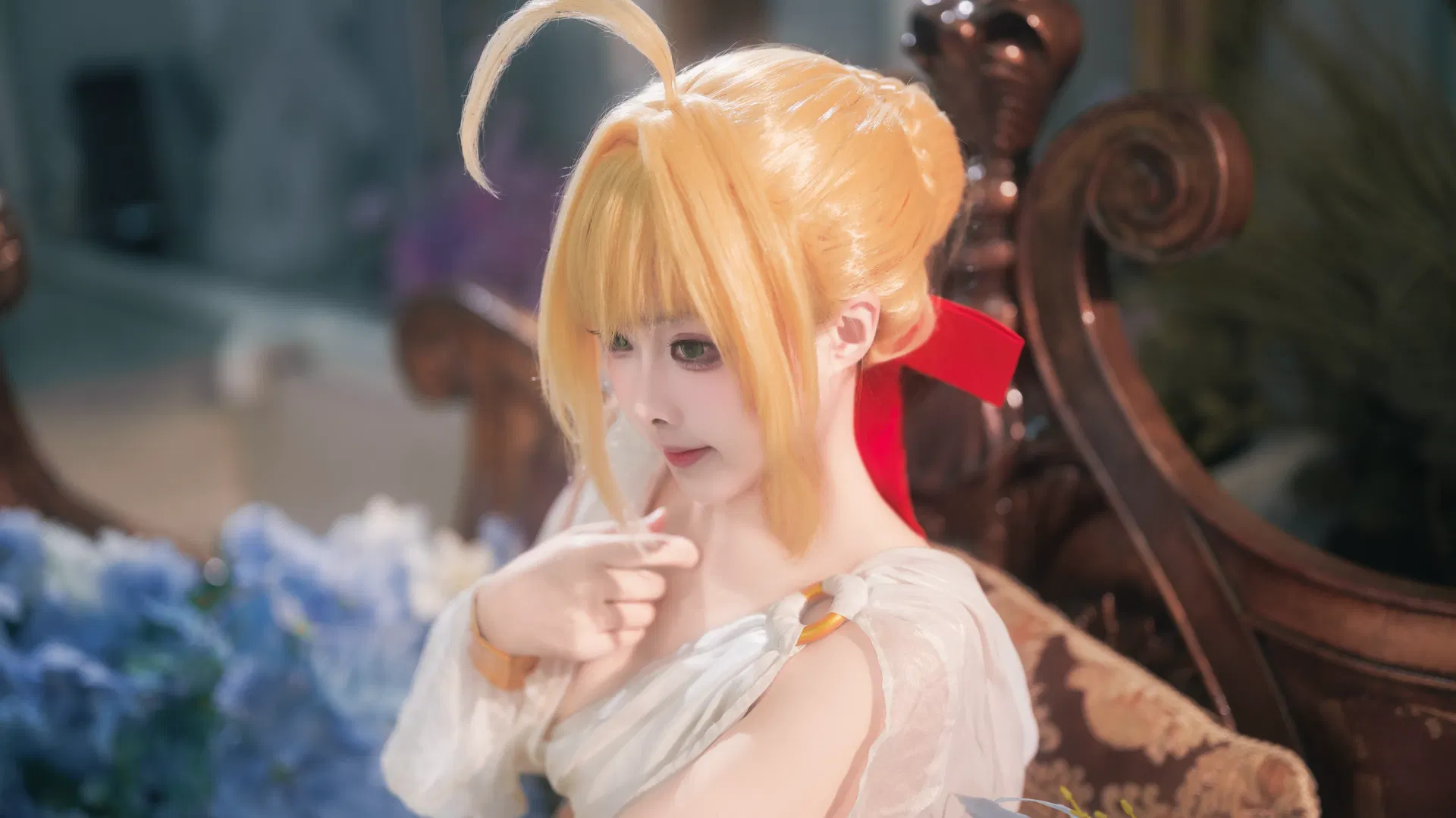 【尼祿cos】Fate系列尼祿的白色紗裙慵懶時光 - 第 4 張