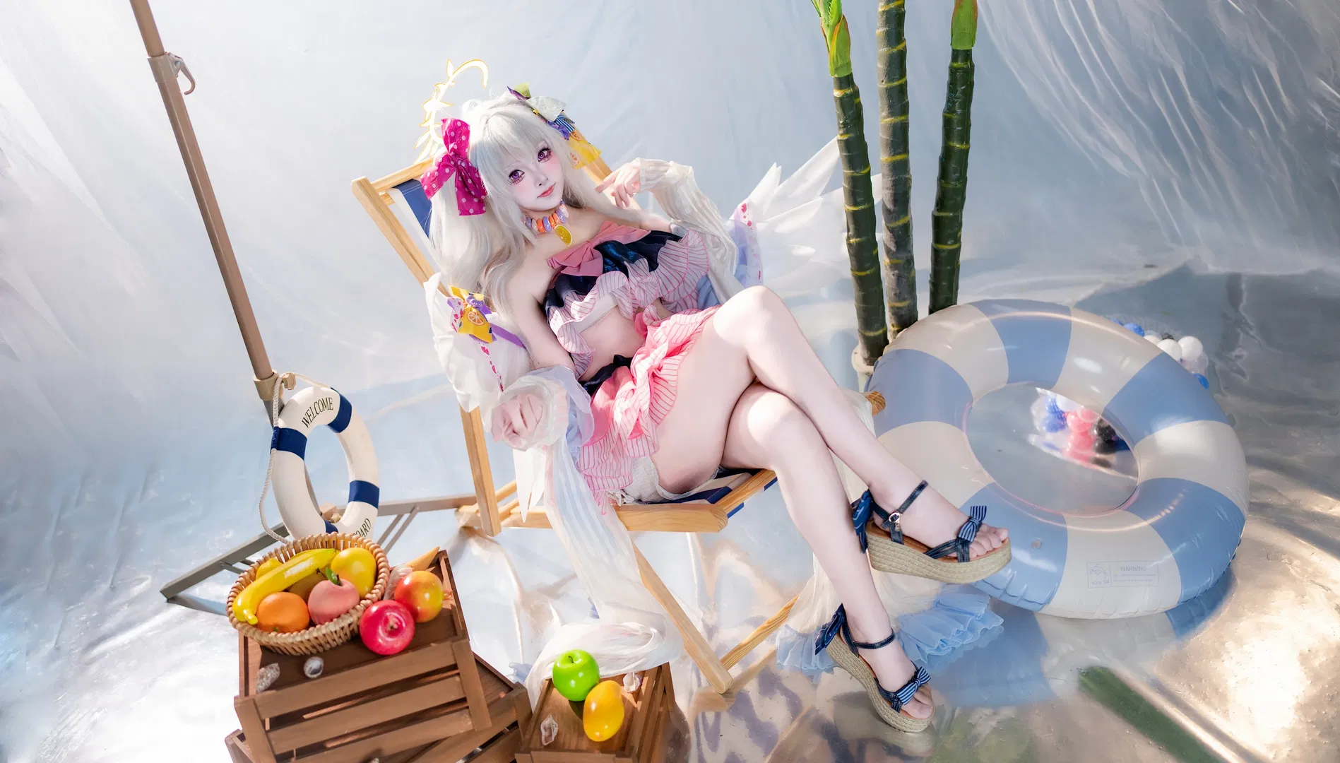 【白洲梓cos】碧蓝档案夏日沙滩泳装正片 - 第 3 张