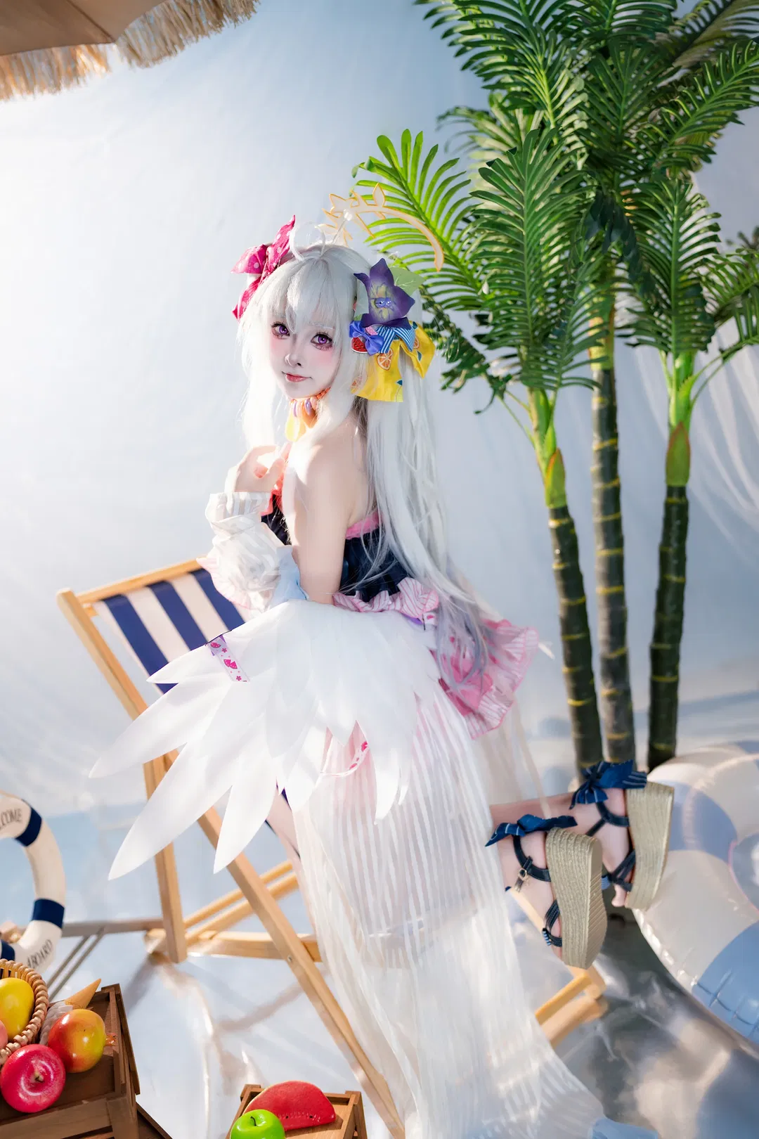 【白洲梓cos】碧蓝档案夏日沙滩泳装正片 - 第 4 张