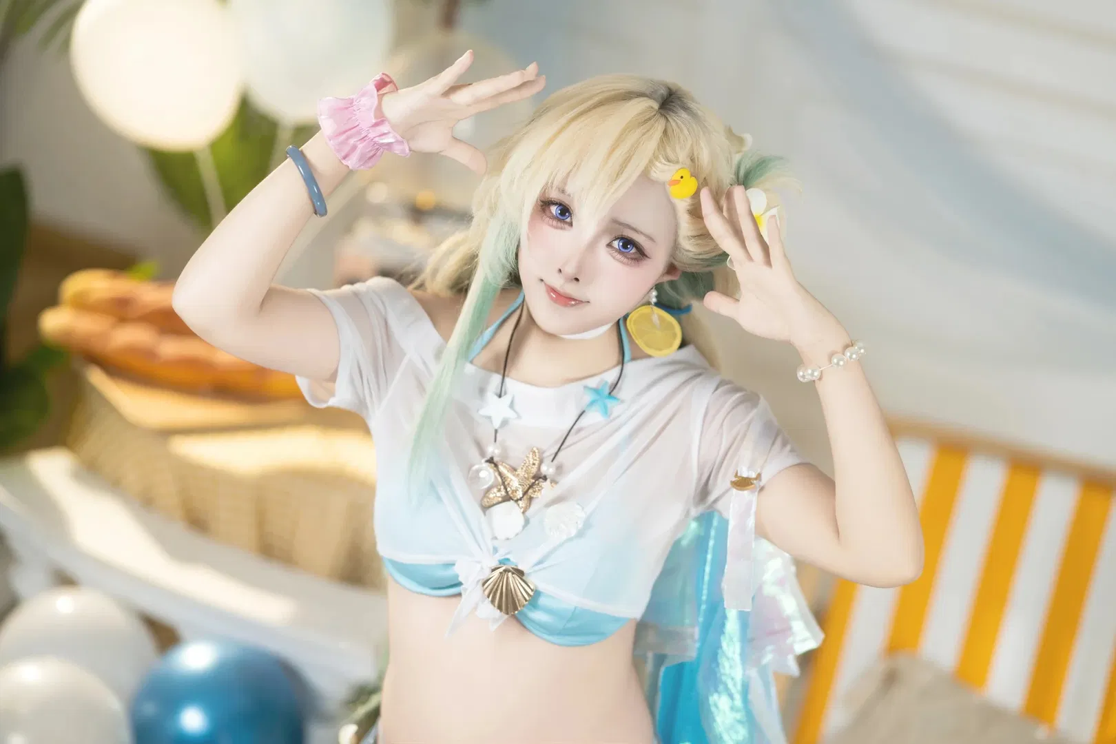 【琳奈cos】鸣潮夏日海滩的清凉装扮 - 第 2 张