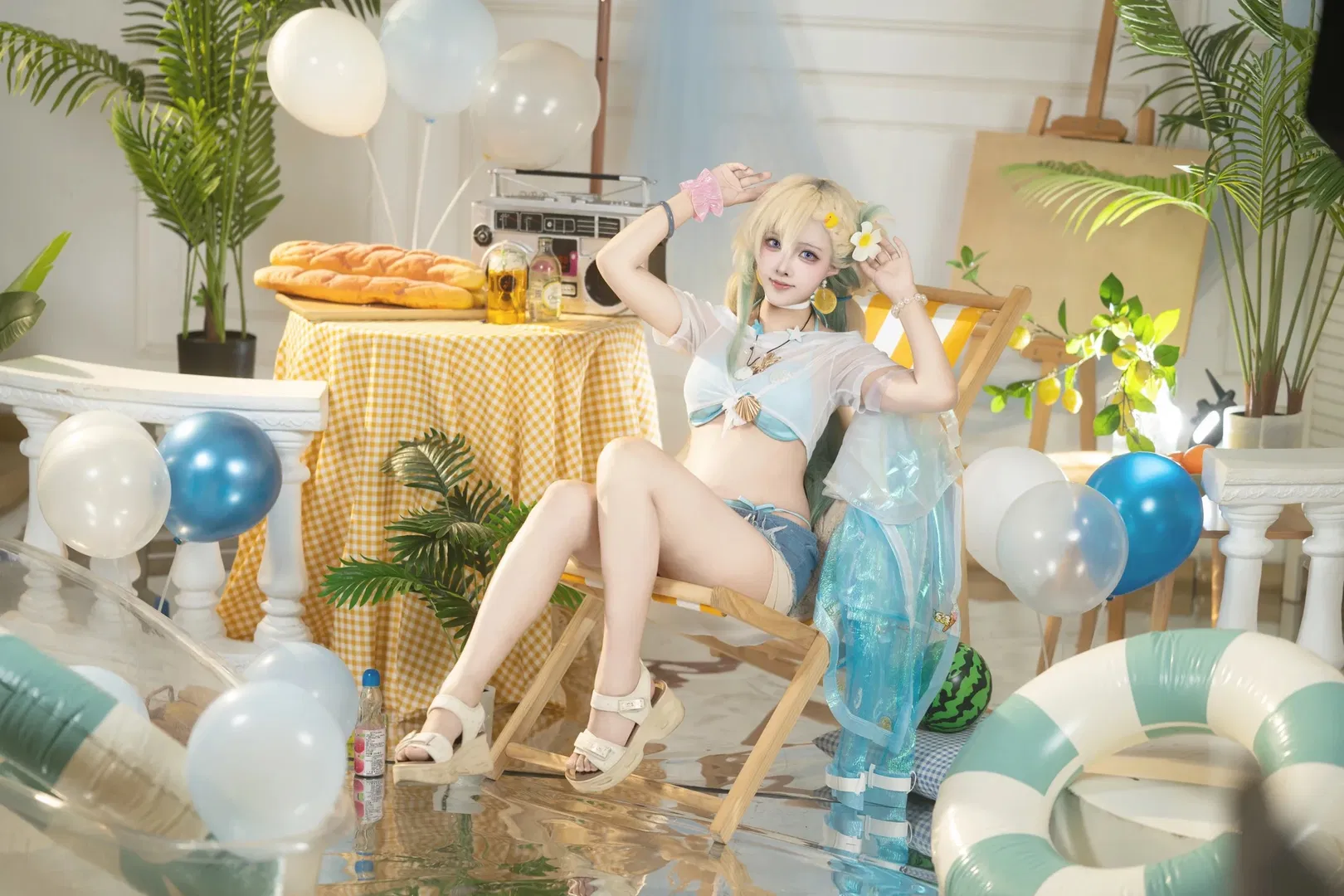 【琳奈cos】鸣潮夏日海滩的清凉装扮 - 第 8 张