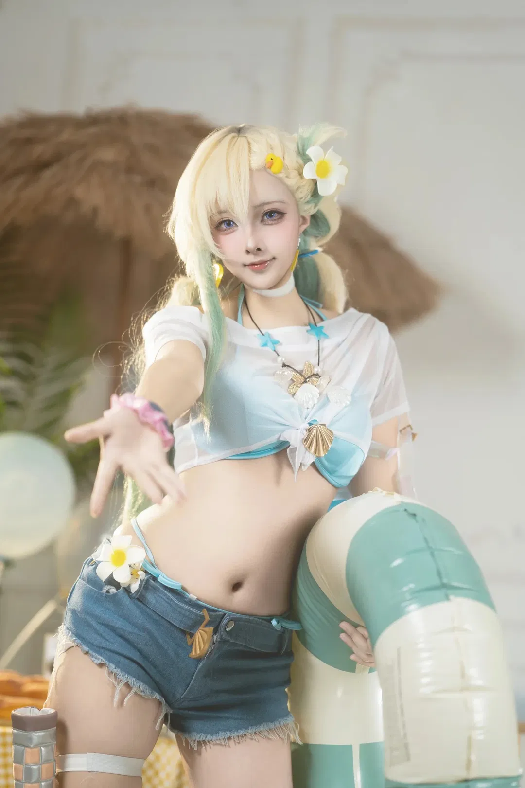 【琳奈cos】鸣潮夏日海滩的清凉装扮 - 第 9 张