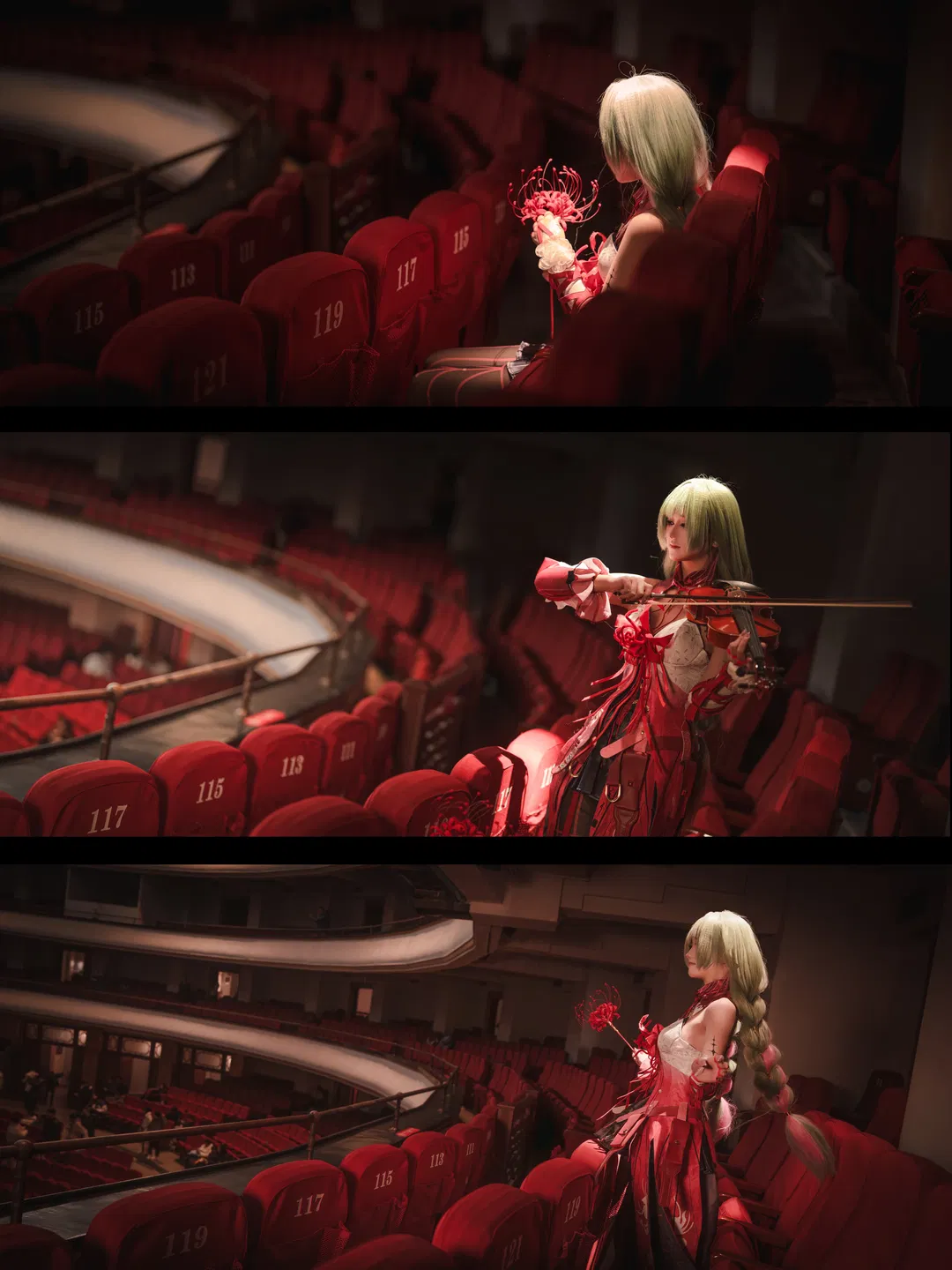 【弗洛洛cos】红白礼服与红丝线花，剧院里的孤独独奏 - 第 2 张