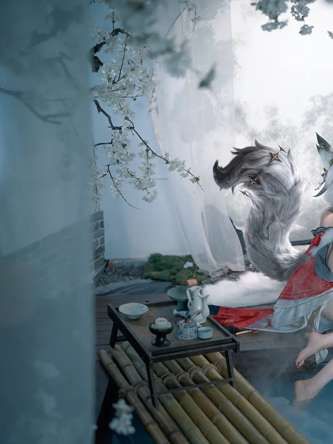 【心月狐cos】鸣潮心月狐，水榭花影间的奇幻茶叙 - 第 2 张
