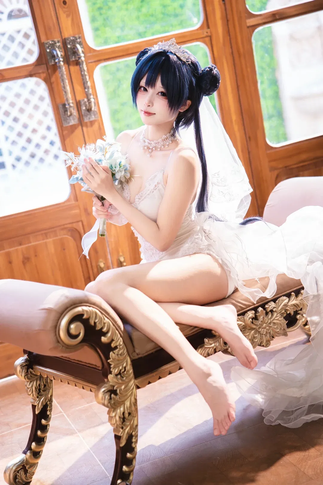 【妃咲cos】蔚蓝档案誓约花嫁婚纱 - 第 1 张