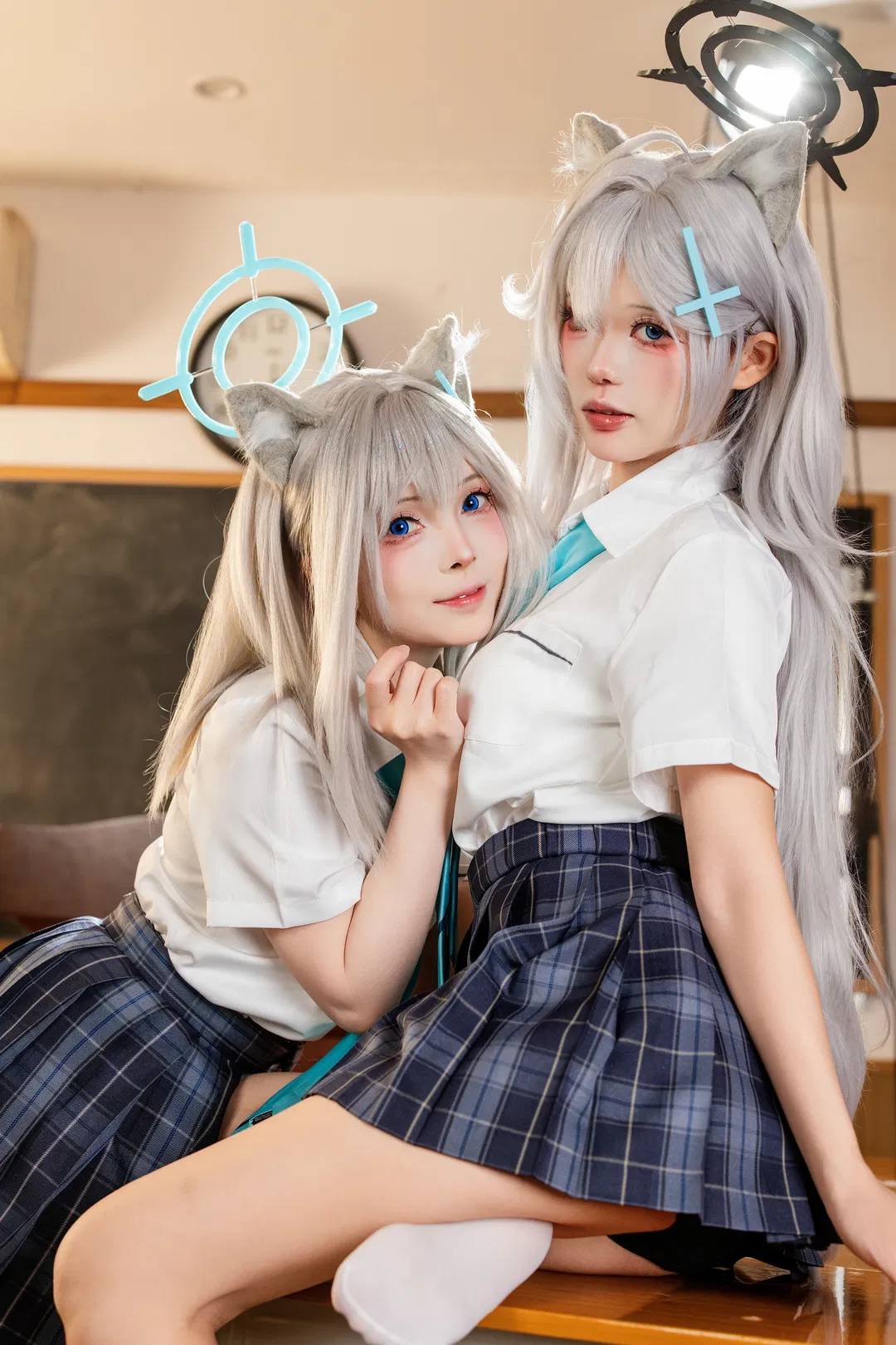 【砂狼黑子cos】碧蓝档案双人制服，白子与黑子的教室日常 - 第 2 张