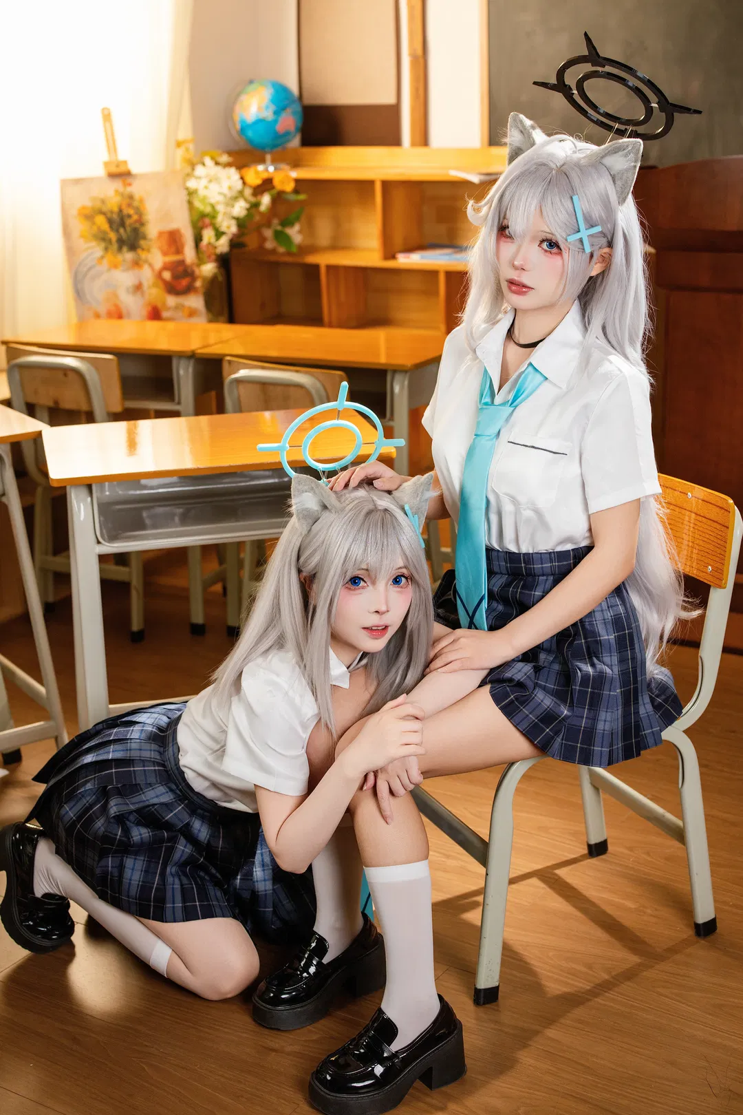 【砂狼黑子cos】碧蓝档案双人制服，白子与黑子的教室日常 - 第 6 张