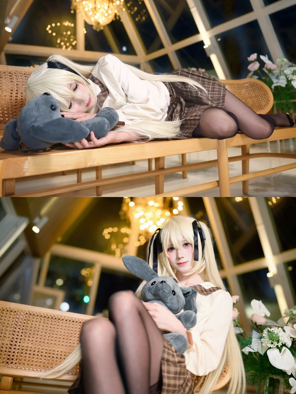 【穹妹cos】白毛双马尾与黑丝的秋日限定 - 第 1 张