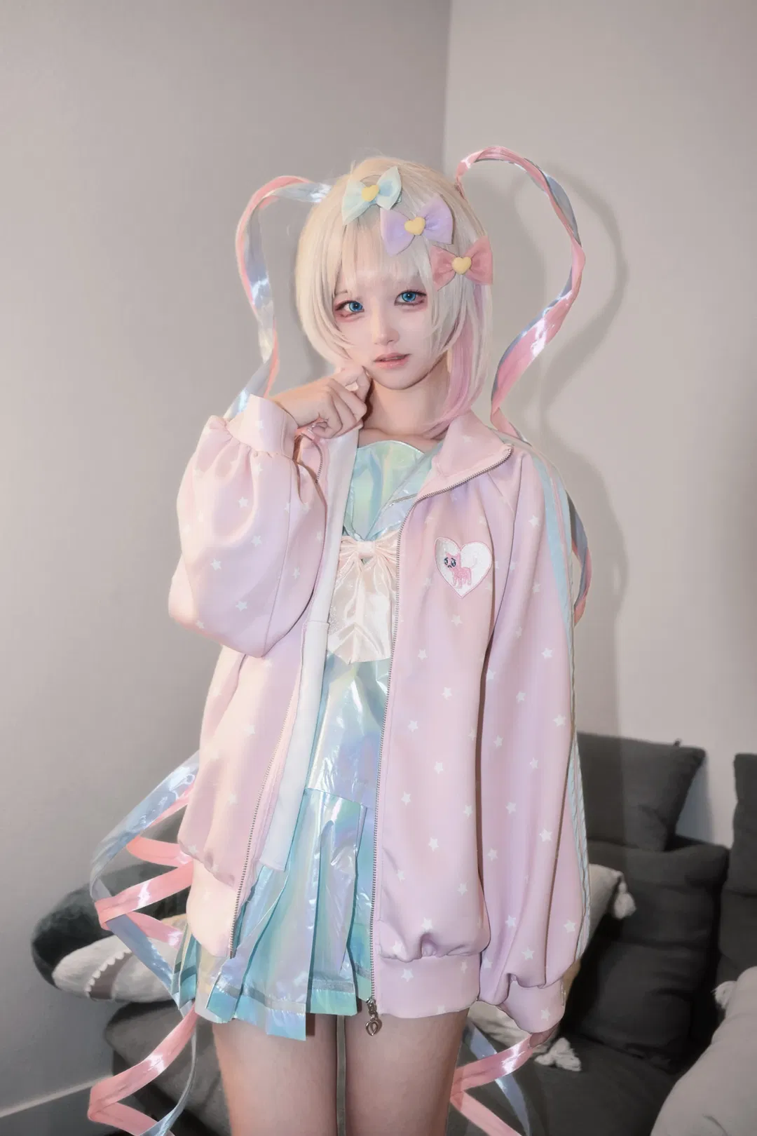 【超天酱cos】粉色星星运动服，日常与出片兼备 - 第 1 张