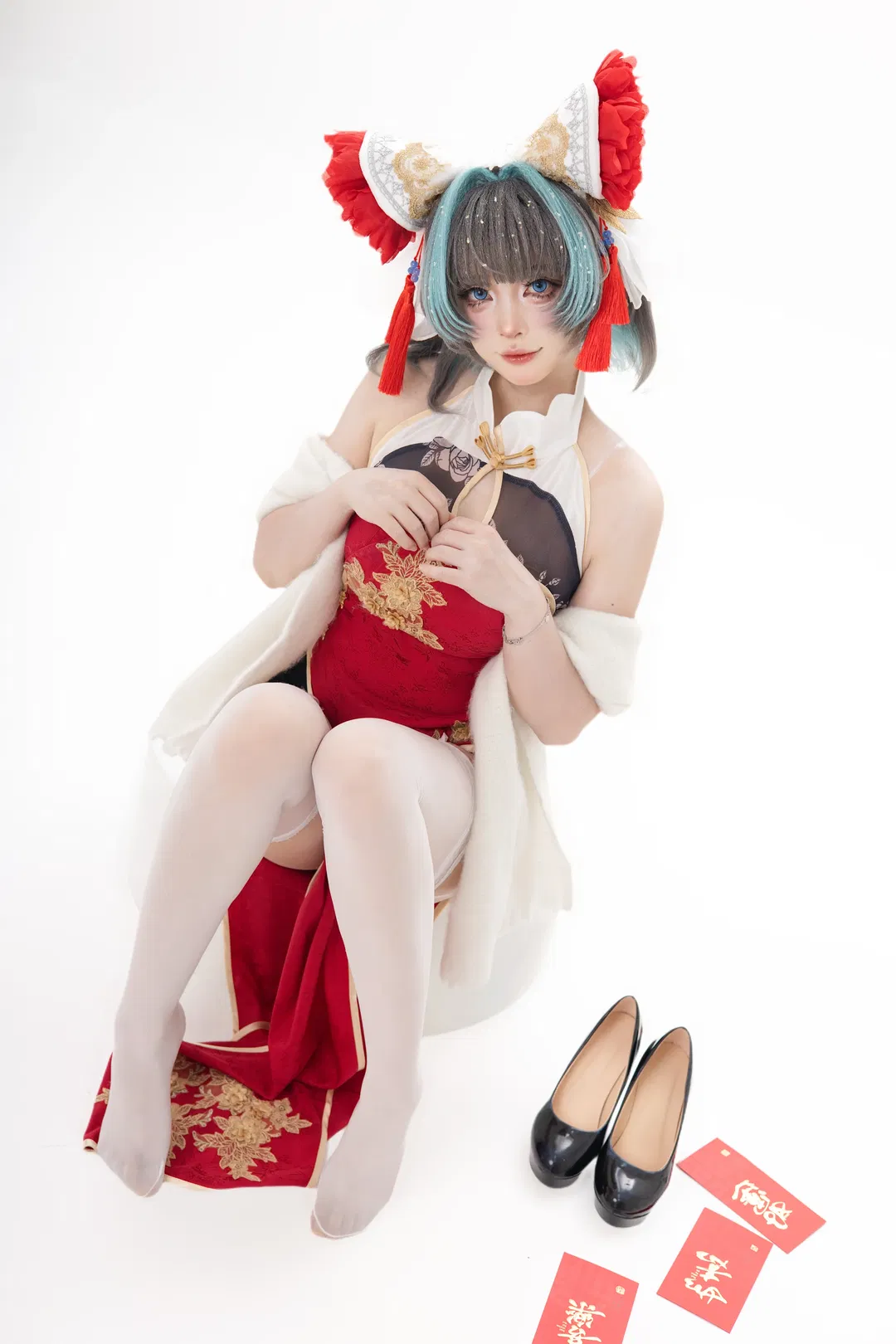 【柴郡cos】碧蓝航线新春旗袍造型，红红火火迎新年 - 第 3 张