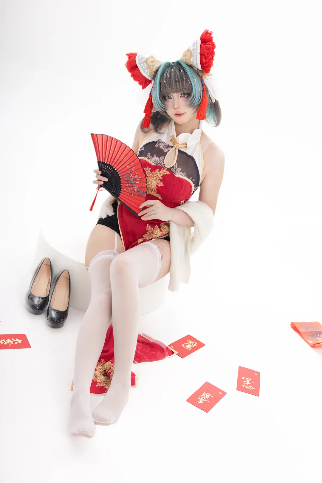【柴郡cos】碧蓝航线新春旗袍造型，红红火火迎新年 - 第 4 张