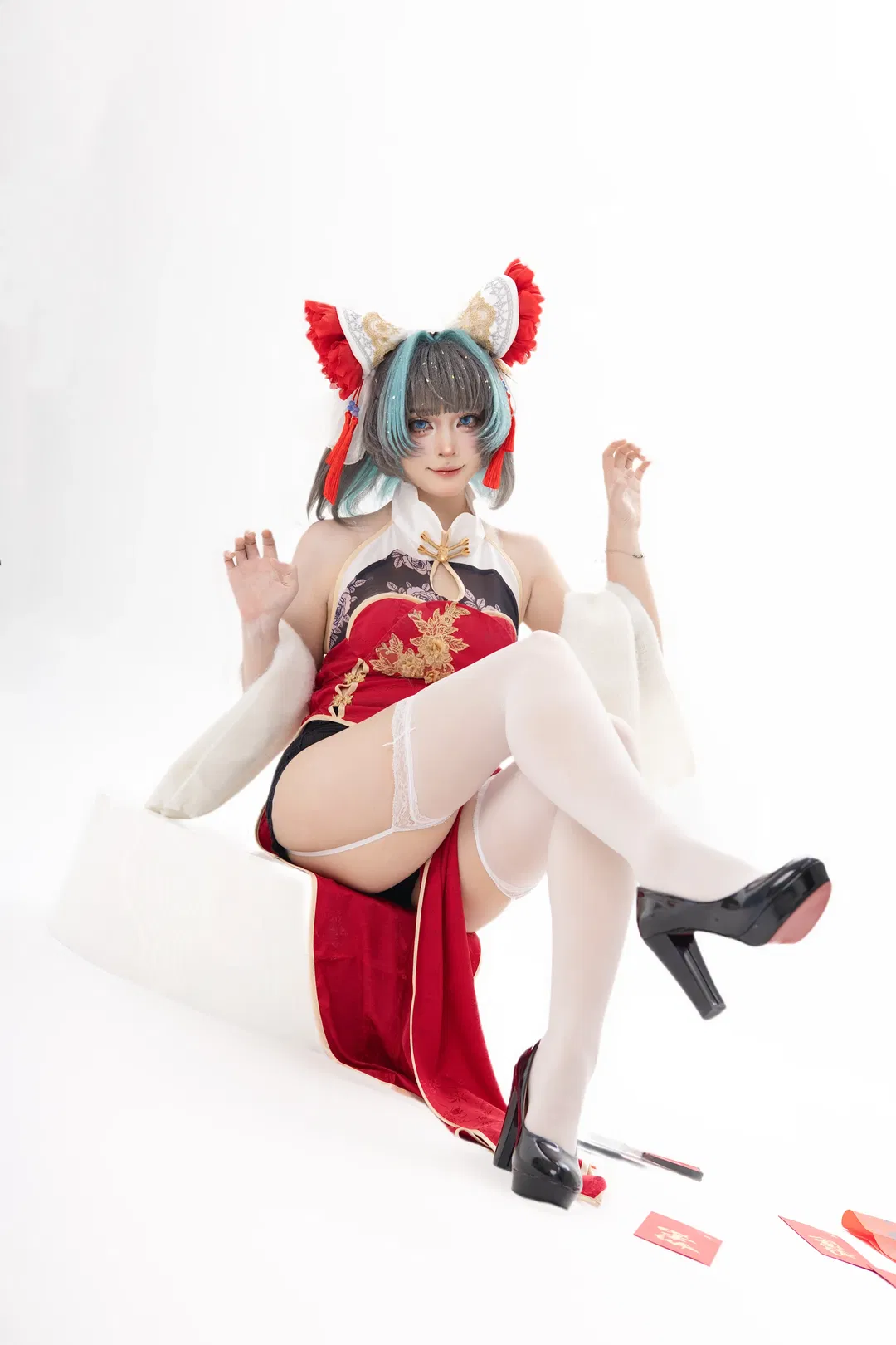 【柴郡cos】碧蓝航线新春旗袍造型，红红火火迎新年 - 第 5 张