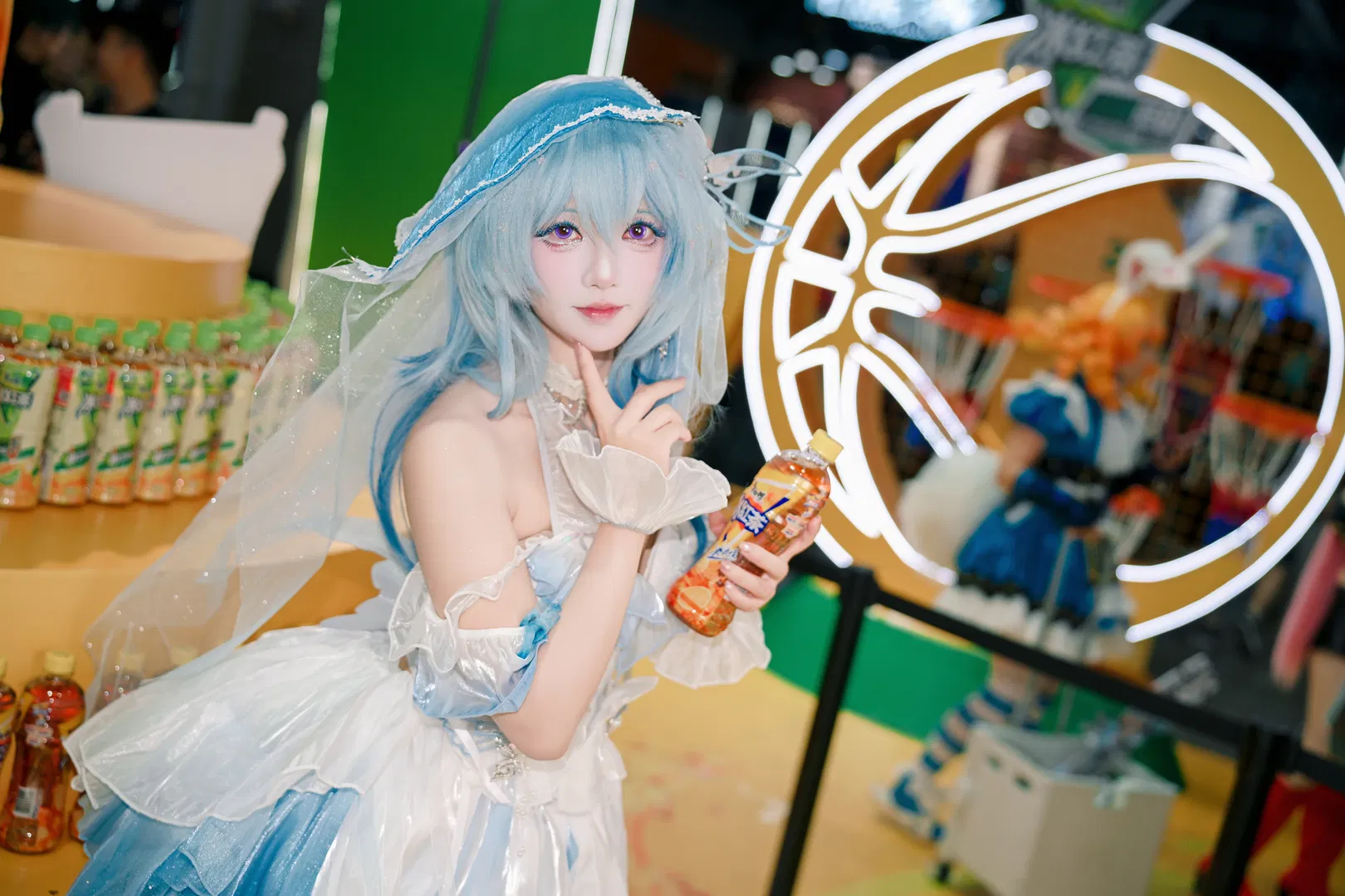 【守岸人cos】鸣潮蓝色系轻纱长裙妆造记录 - 第 1 张