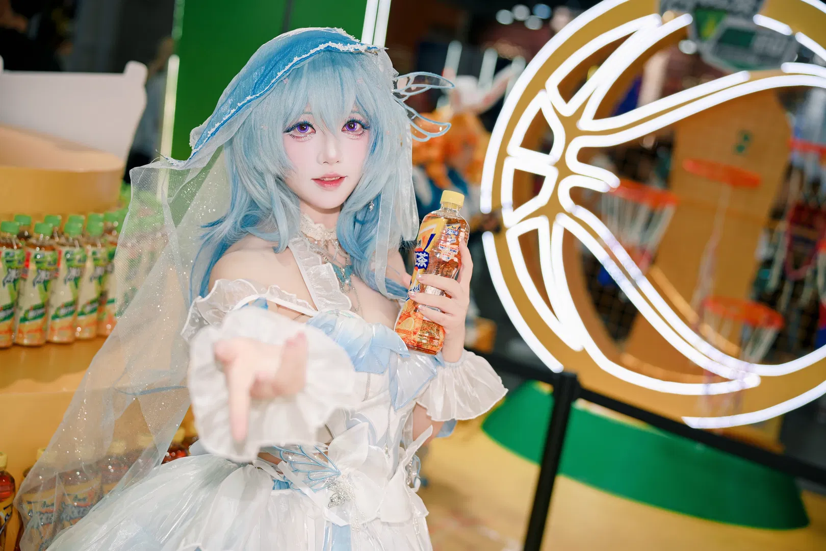 【守岸人cos】鸣潮蓝色系轻纱长裙妆造记录 - 第 2 张