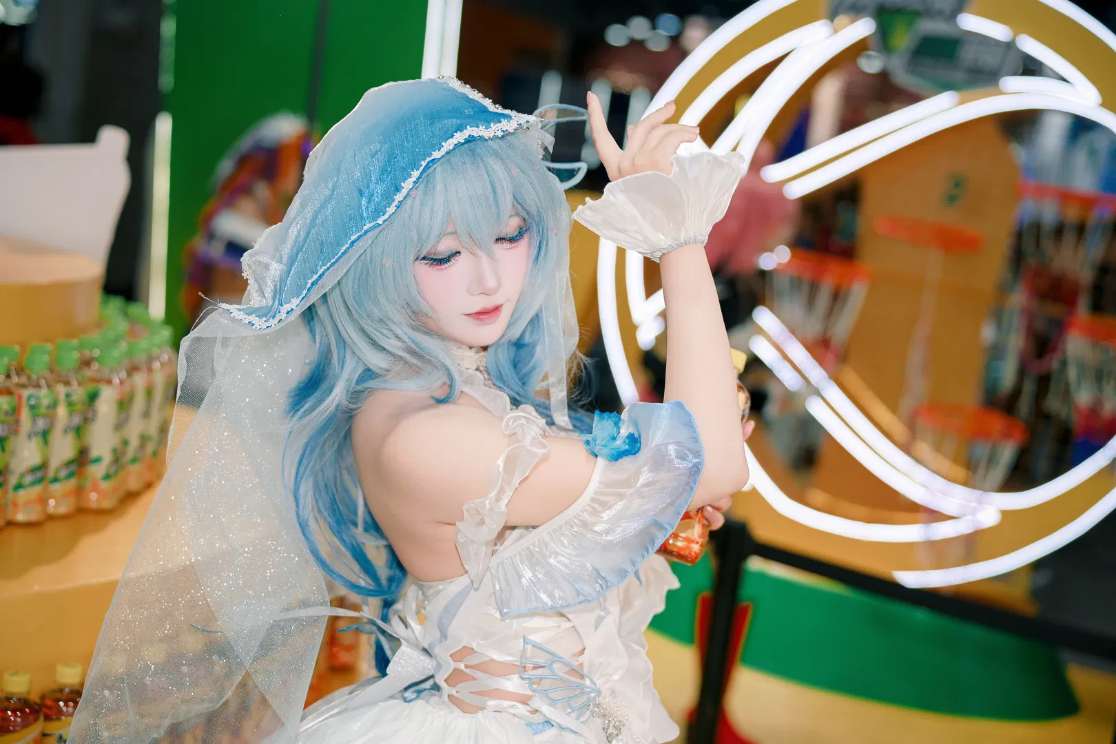 【守岸人cos】鸣潮蓝色系轻纱长裙妆造记录 - 第 3 张